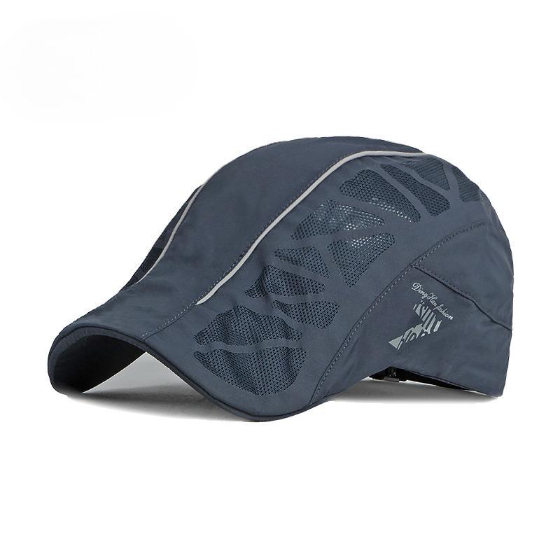 Men s Summer Quick Dry Mesh Flat Cap Breathable Outdoor Sports Sun Hat Reflective Forward Cap Newsboy Cap Casual Peaked Hat Thin Beret Adjustable(55-60cm) тёмно-синий