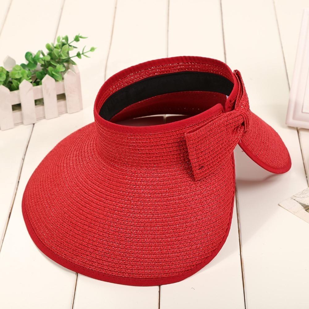 Fashion Anti-UV Summer Visors Hat Foldable Breathable Sun Hat Empty Top Wide Large Brim Empty Top Hat Woman