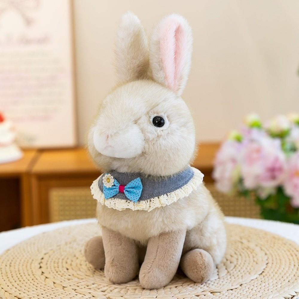 Soft Fluffy Rabbit Plush Toy Lifelike Stuffed Bunny Doll Cute Plush Rabbit Doll Sofa Decoration