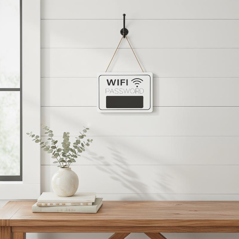 Wanddekoration Langlebiges Holz-WLAN-Passwortschild Kein Strom für Zuhause erforderlich