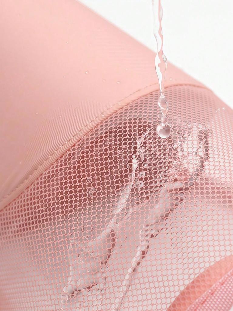 1pc Pink Makeup Brush Case With Zipper,Transparent Waterproof Travel Makeup Brush Holder ,Portable Makeup Brush Bag
