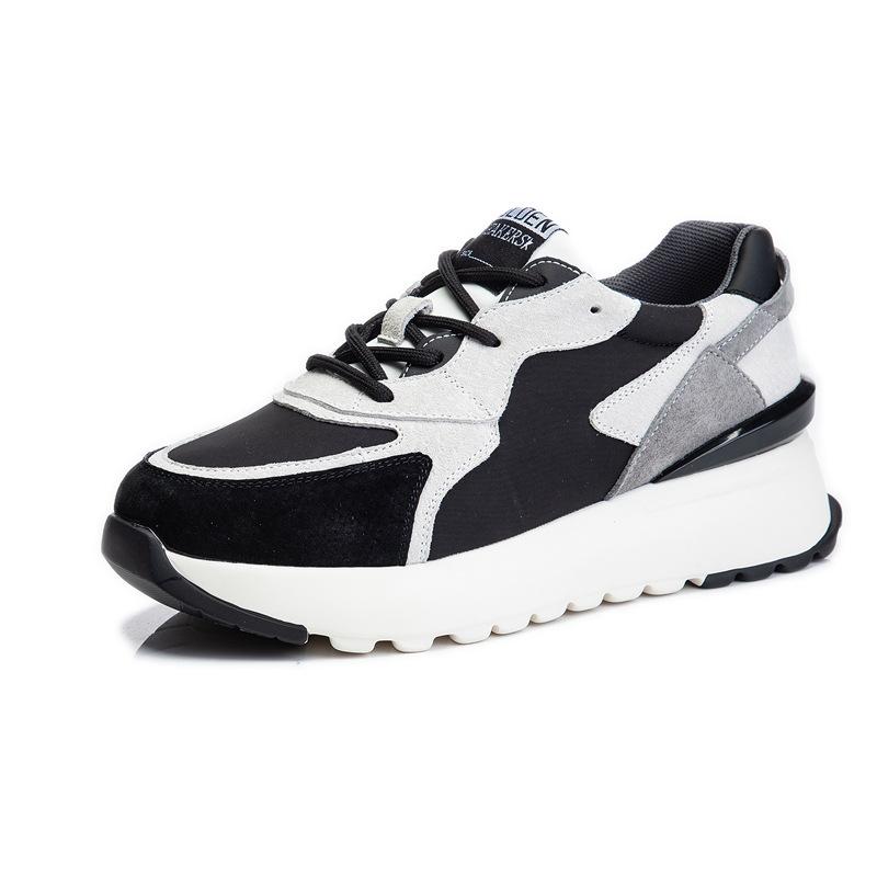 Daddy shoes women's spring 2025 new casual sports single shoes women's platform height increase running breathable leather women's shoes