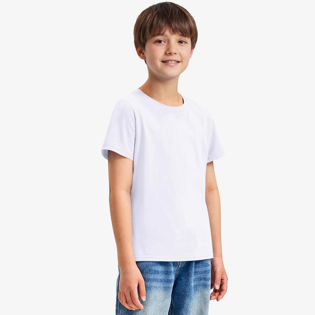 180g Pure Cotton Unisex Parent-Child T-Shirt with Printed Logo - Kids' Short Sleeve Tee