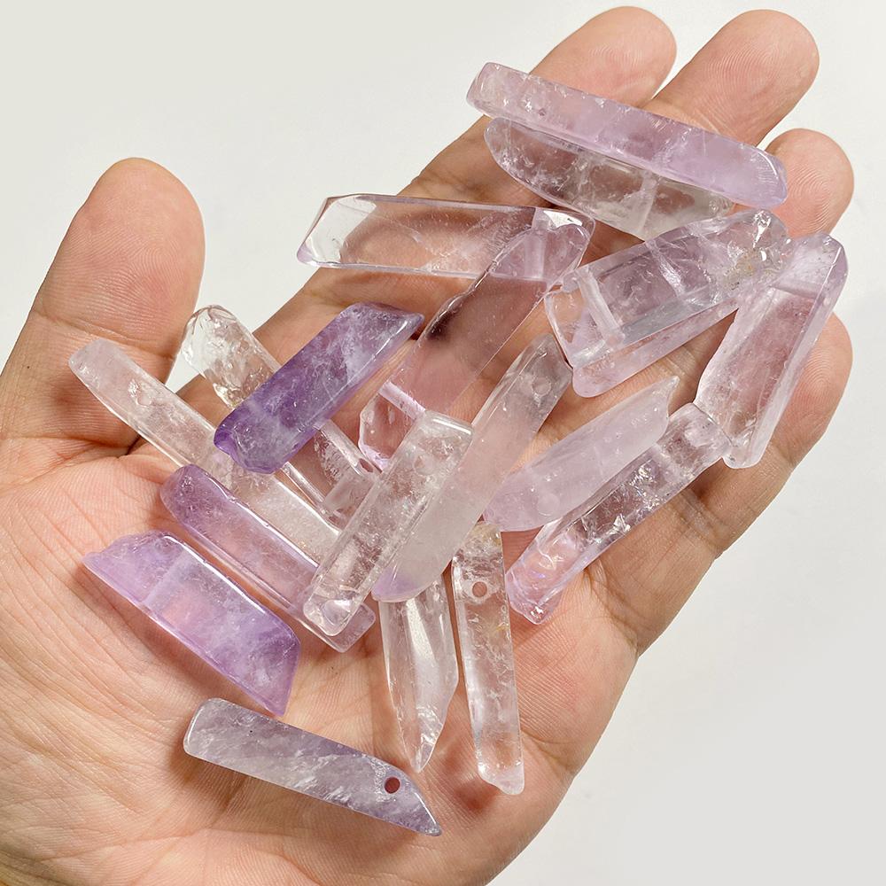 5pcs/lot Natural Gem Stone Beads Real Top Drilled Citrines Amethysts Labradorite Quartz Stick Beads For Jewelry Making Necklace