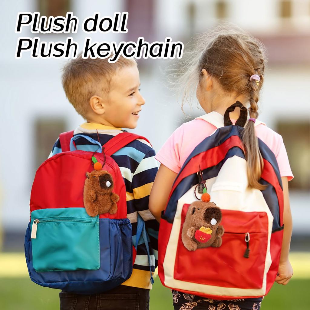 Plush Doll Bee Dolphin  Vibration Plush Keychain  Food French Fries Capibala