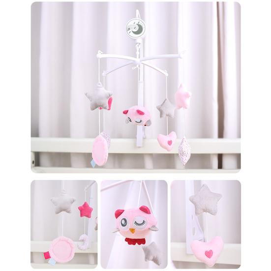 Baby Crib Mobile with Music & Rotating Toys Soft Plush Hanging Rattles for Newborns 0-3 Years Soothing Melodies for Nursery Stroller Bedtime