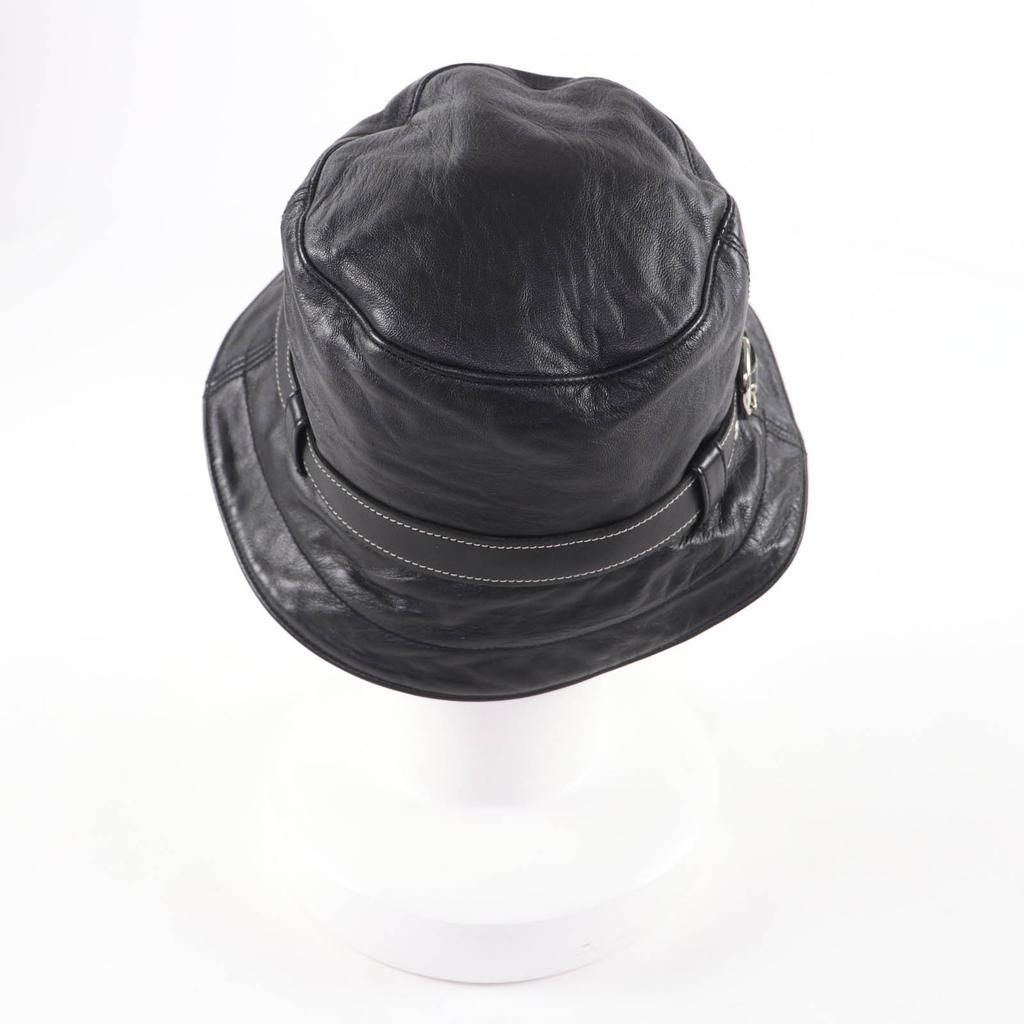 Tolle COACH Mütze schwarzes Lammleder Damen Gebraucht