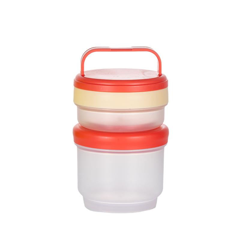 Double Layer Leak Salad Cup Oatmeal Container With Spoon & Sauce Box Portable Overnight Oats Jar