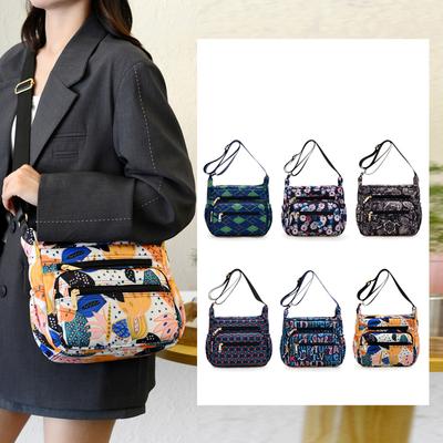 Printed Shoulder Bag Lightweight Nylon Bag Women's Large Capacity Crossbody Bag