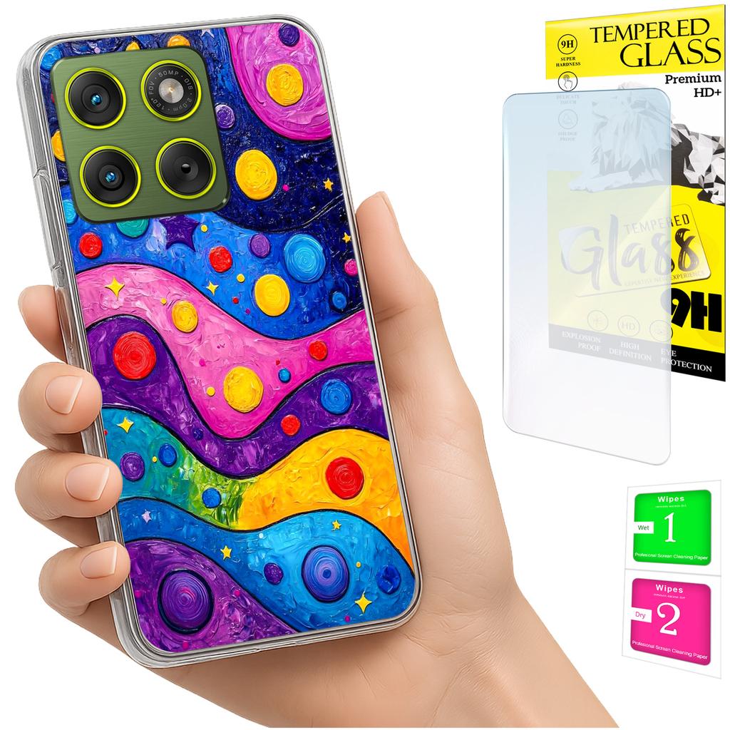 Etui Do Motorola Edge 70 Obudowa Foto Case Plecki Grafika Fale + Szkło