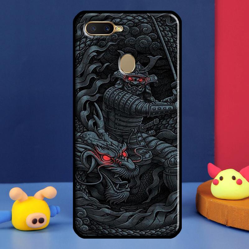 Japanese Style Samurai Art Case For Oppo A91 A5 A9 A16 A76 A96 A58 A78 A98 A52 A72 A74 A94 A54 S A57 A77 A15 A17 Cover