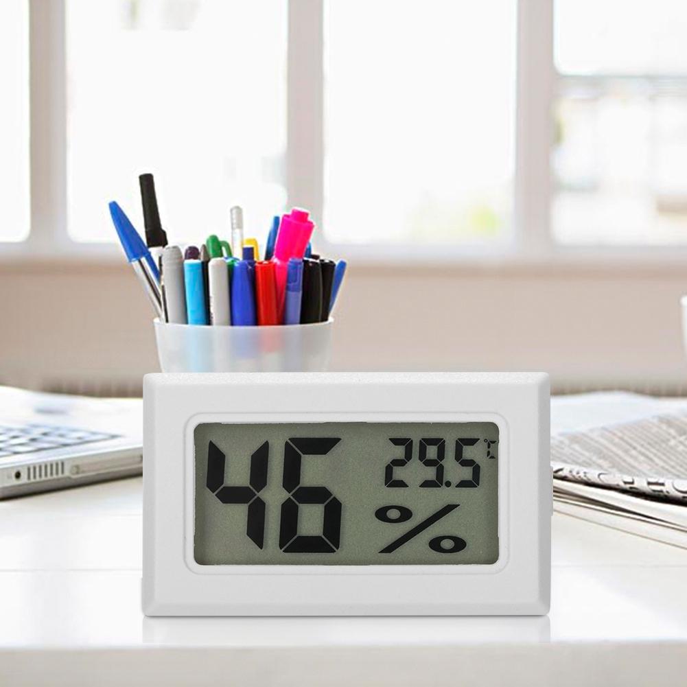 Haustier-Reptilien-Hygrometer, eingebettetes Aquarium-Thermometer mit großer Digitalanzeige, weiß