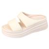 New Soft Leather Comfortable Cool Slippers Pregnant Women Platform Slippers Women Summer Wear Casual Beach Sandals One-word Drag