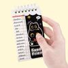 Caderno de Vocabulário Gato Preto Portátil Tamanho de Bolso Mini Caderno Espiral com Argolas Livro de Palavras para Estudantes