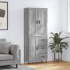 High Sideboard - Maison Exclusive - Sonoma Grey - Engineered Wood - Large Capacity
