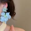 Crystal Simulated Flower Drop Earrings Silver Needle Vacation Style Earrings Flower Earrings Gift