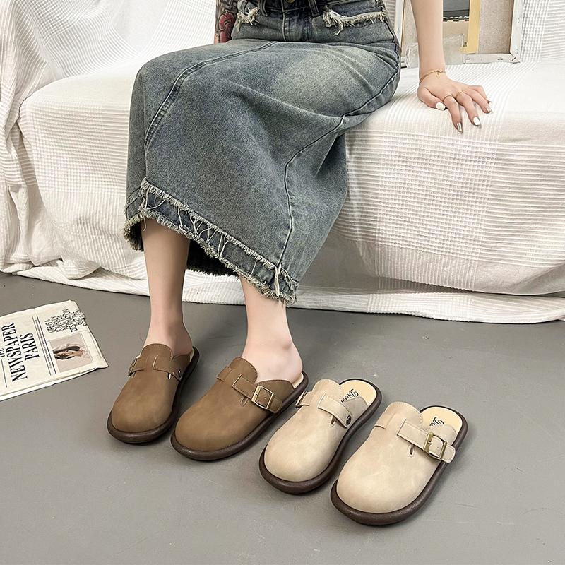 Fashion Women's Shoes 2024 Thick Soled Oxford Loafers Women's Comfortable Casual Trendy Slippers Non-Slip Wear-Resistant Women's Shoes