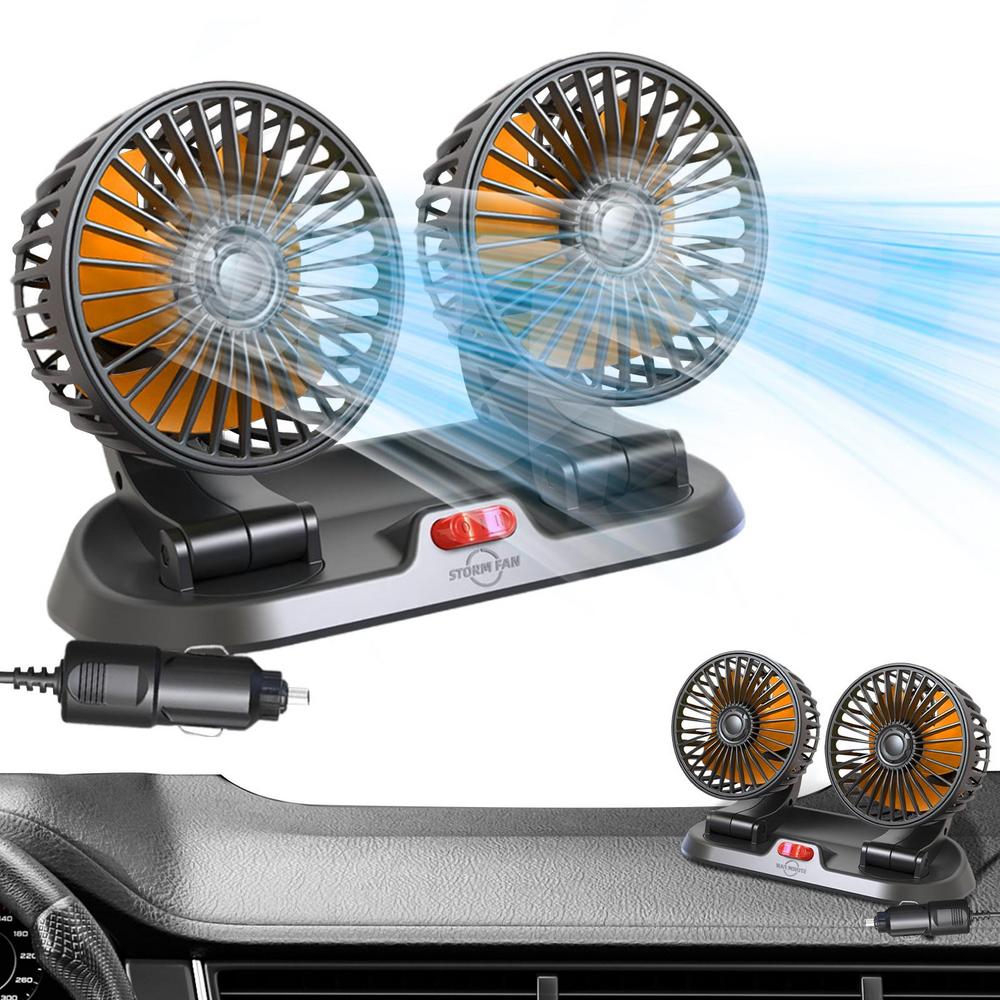 USB Car Fan Car Fan Dashboard Mounted Powerful Wind Low Noise 360 Rotating Car Dashboard Fan For Boat RV SUV Home Sedan Auto