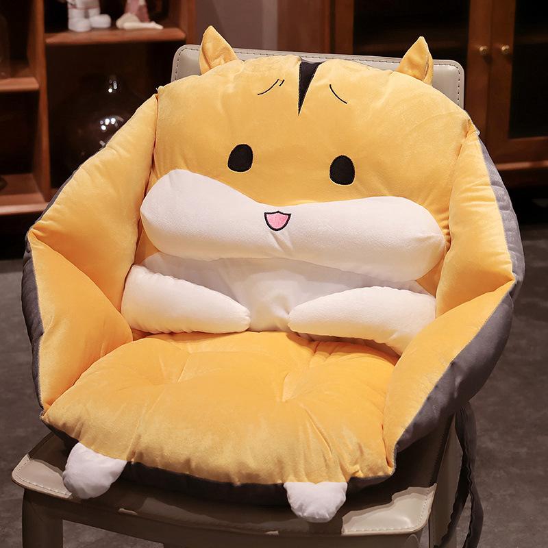 Cartoon Dinosaur Hamster Seat Cushion Office Chair Cushion Semi-Surrounded Waist Rest Bedroom Tatami Futon Seat Cushion
