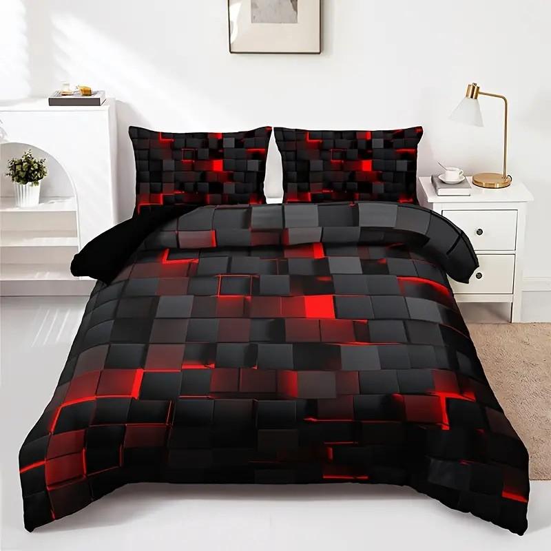Soft Geometric Print Duvet Cover Set Nordic Style Bedding Bedroom Guest Room