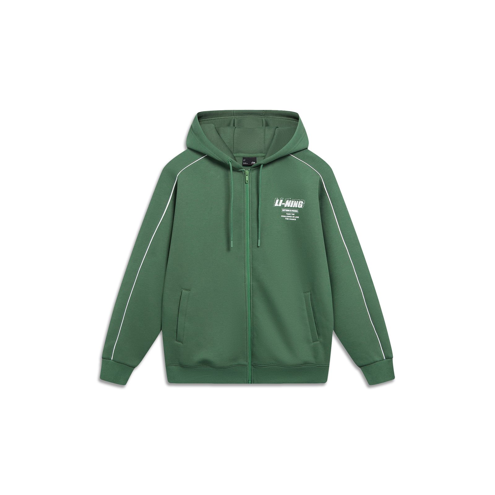 

LiNing Sports Fashion Series Letter Print Casual Zip-Up Sweatshirt Unisex Tops Fog-Pine-Green AWDT541-3 XL