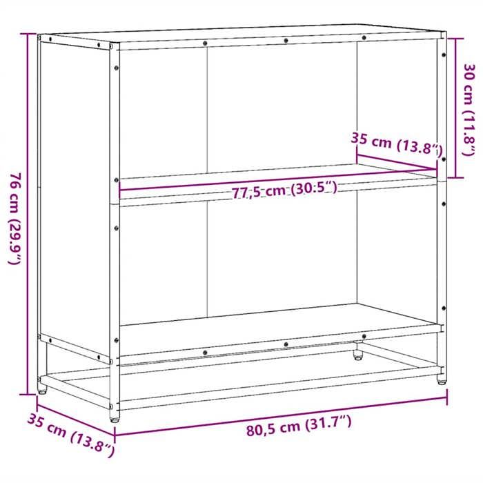 VidaXL Bibliothèque chêne sonoma 80,5x35x76 cm bois d'ingénierie, bibliothèque, séparateur de pièce, séparateur, armoire de 849105