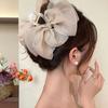1PC Hair Accessories New Transparent Hair Grab Clip Mesh Yarn Organza Bow Grab Clip Headgear