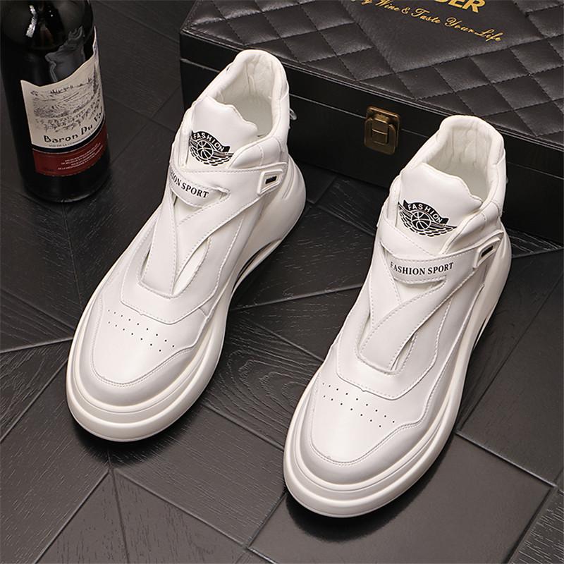 

Модные панк-обувь с толстой подошвой для мужчин, повседневная обувь, дизайнерские кроссовки с высокой посадкой, высокие ботинки Web Celebrity Ankle Boots Zapatillas Hombre 38