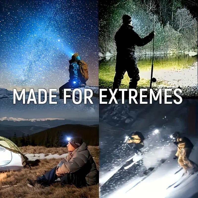 1pc Super Bright 3LED+6SMD Headlights USB Rechargeable Portable 4 Modes Night Flashlight for Outdoor Fishing Camping Adventure