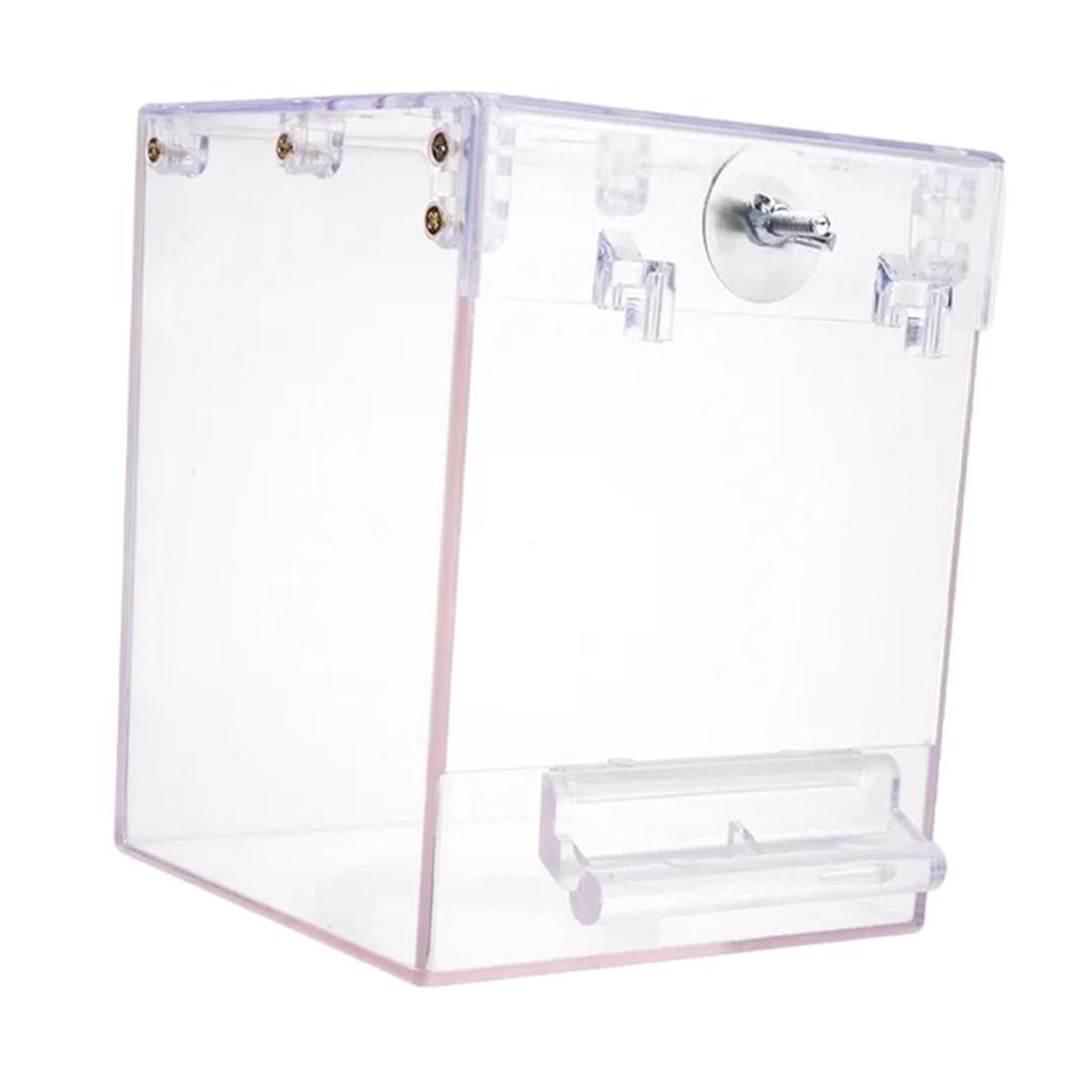 Bird Birdbath Tub Clear Parrot Bathing Box Cage Accessories Bath Shower Box for Budgerigar Canary Little Birds Lovebird Bath