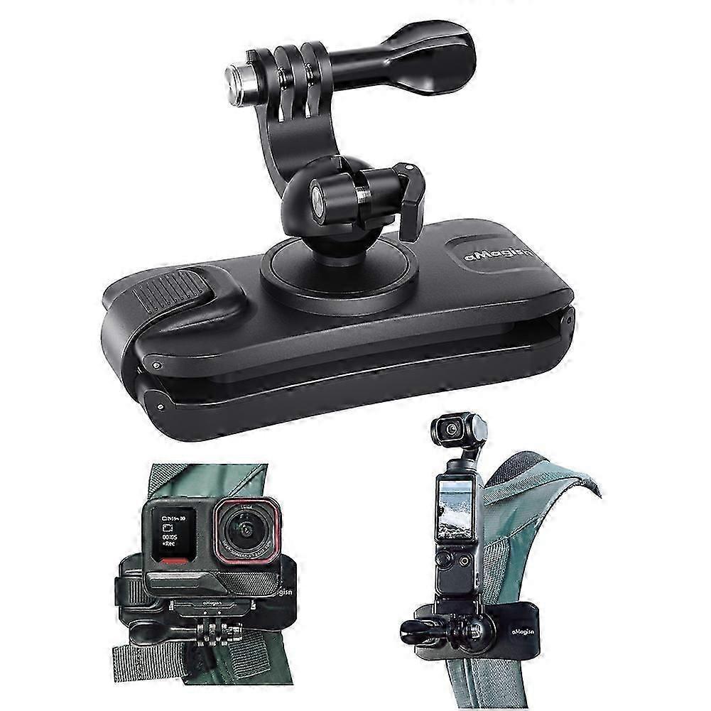 AMAGISN 360 Grad Rotation Rucksackclip Selbstangepasste Gimbal-Klemme Halterung für Insta 360 Ace Pro 2 X4 GoPro 13 Action 4 Zubehör
