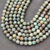 Natural Green Brown African Turquoise Beads, Size 6MM 8MM 10MM, Beads, Loose Round Beads, 14-15 Inch Strand Beads.