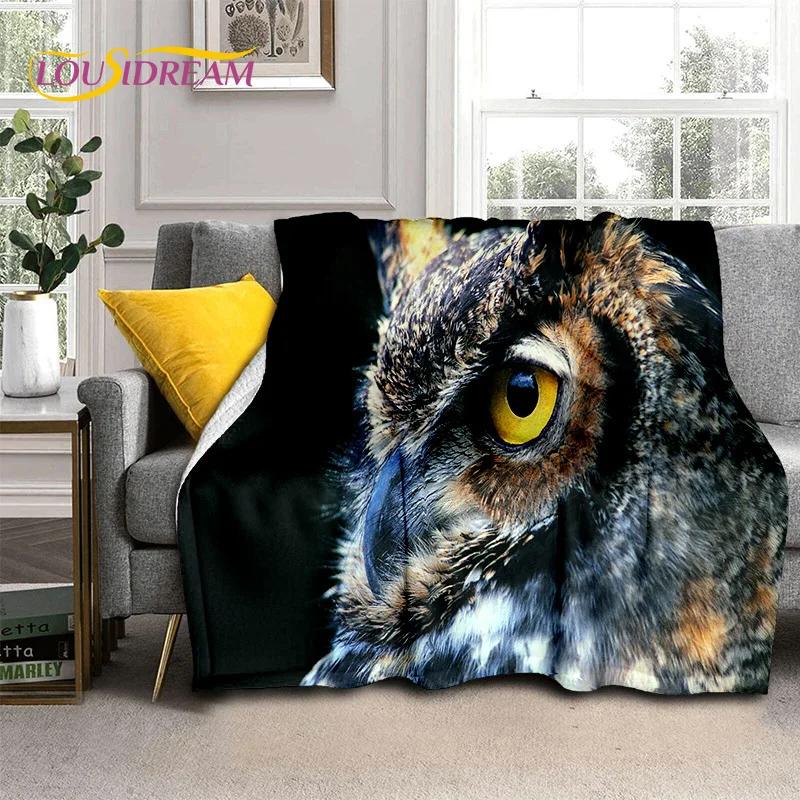 3D Cartoon Cute Owl Series HD Blanket,Soft Throw Blanket for Home Bedroom Bed Sofa Picnic Travel Office Rest Cover Blanket Kids