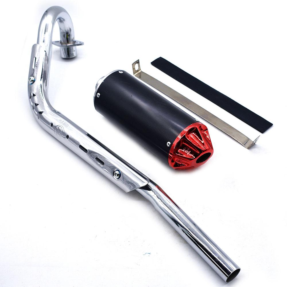 Dirt Pit Bike Exhaust Muffler With Pipe Fit For Chinese Dirt Pit Bike 110cc 125cc 150cc Multi-piece красный