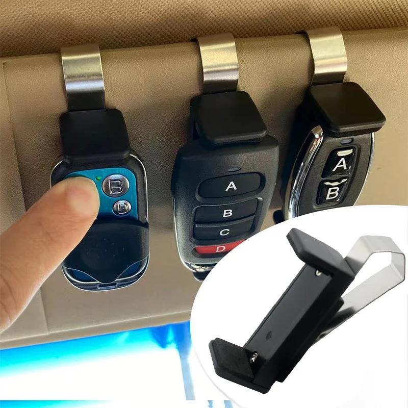 Clip para visera de coche, soporte para control remoto de puerta de garaje de 47-68 mm, llavero universal, instalación rápida.