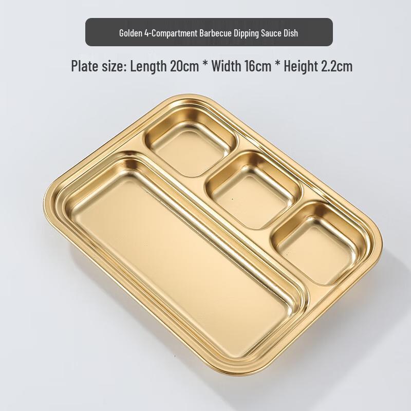 Stainless Steel Four-Compartment Serving Dish