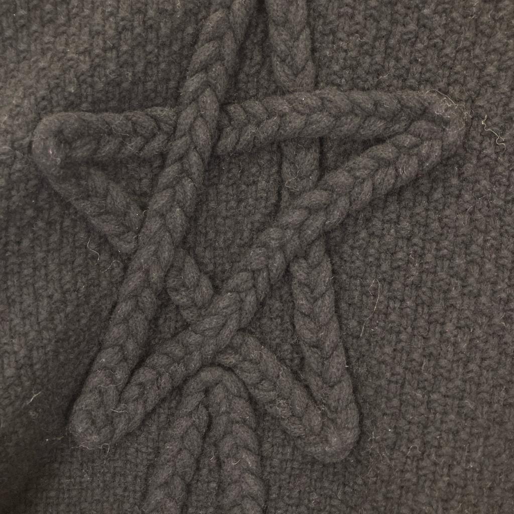 Converse [x CLANE] A2888ZKSW106 Black Lambswool Star Motif 3D Pullover Knit Tops M blackUsed