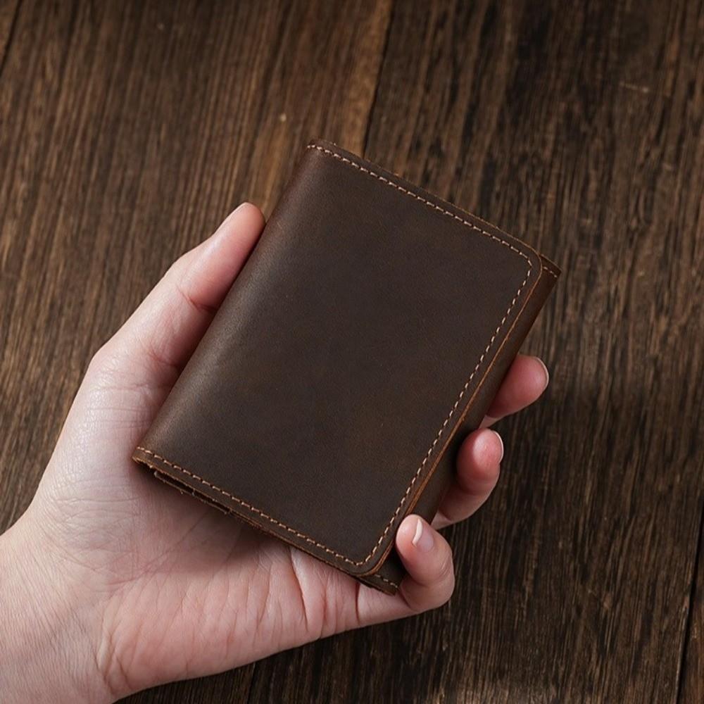 Durable Genuine Leather Card Holder Thin Portable Business Card Case Multi Card Slot Card Wallet Women