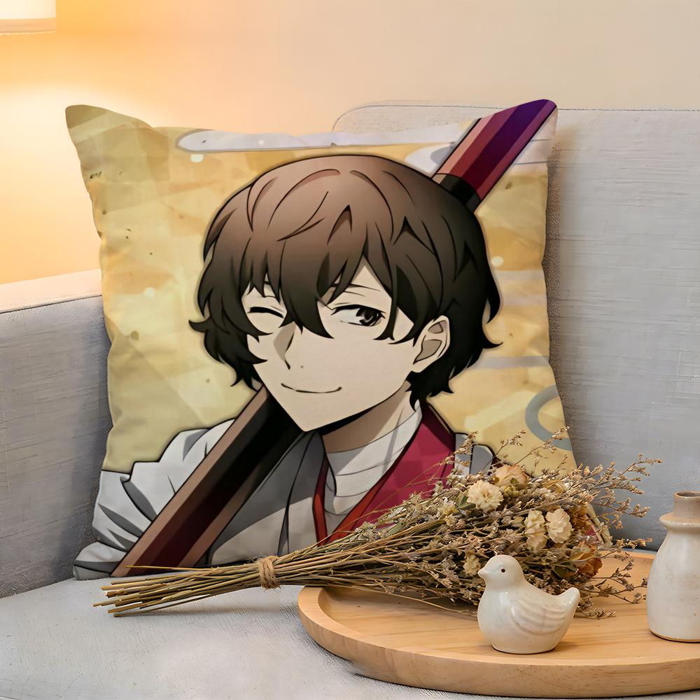 Cushion Cover Linen SkinFriendly Soft Decorative Case For Sofa Home Decor Cool OOsamu DDazai Anime Pillow cover