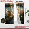 2pcs   2D FLAT PRINTING Curtains (Without Rod) Dandelion Glow(3) Modern Curtain Fabric Machine Washable Fabric Curtains Gifts for
