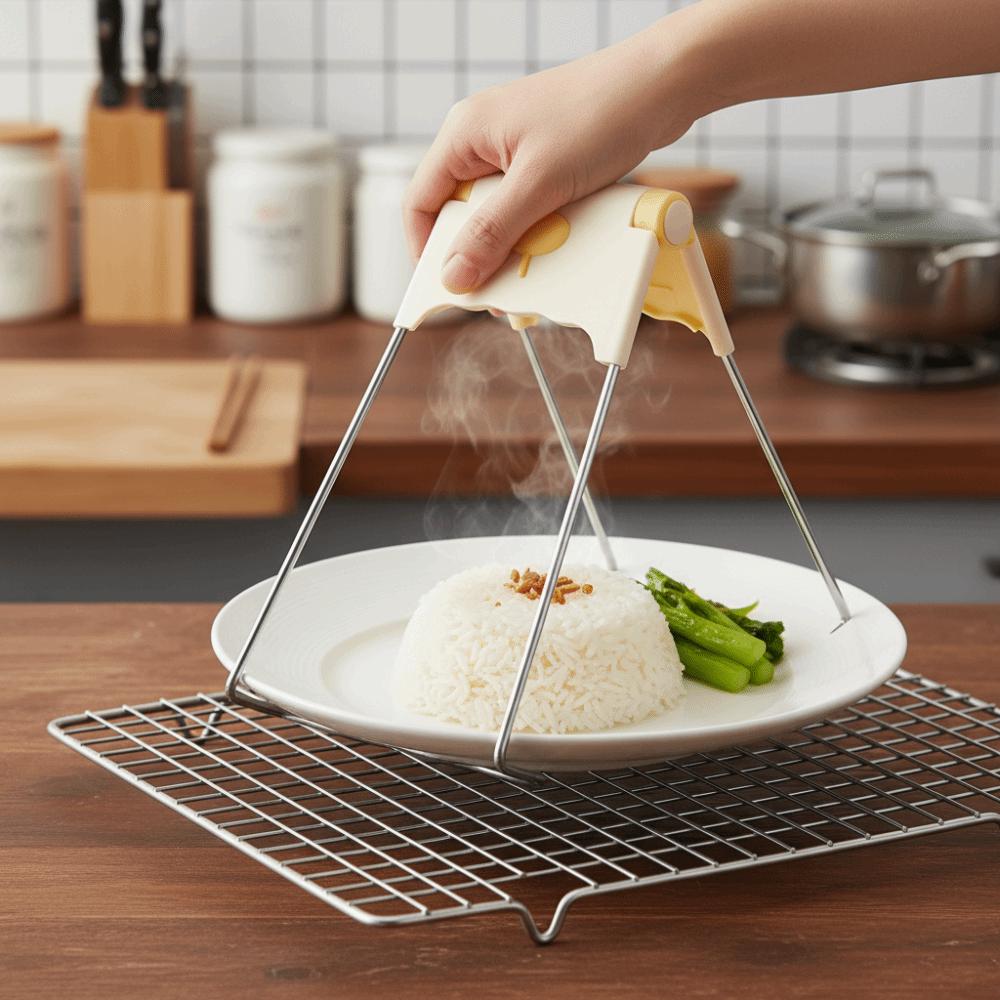 Stainless Steel Anti Scald Clip Silicone Grip Plate Holder Heat-Insulating Clip  Hot Bowl