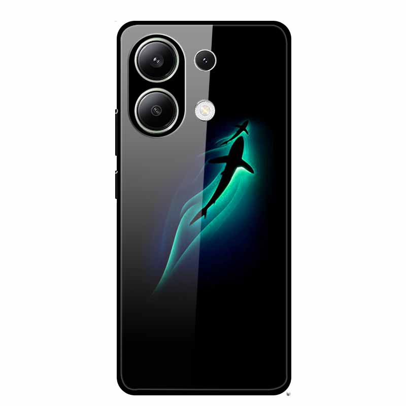 Glass Back Cover For Xiaomi Redmi Note 13 Case Note13 Pro Coque Hard Tempered Glass Case For Redmi Note 13 Pro Case Soft Bumper