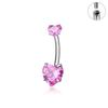 Heart Belly Button Rings Internal Thread Body Jewelry Shiny Belly Piercing  Girl
