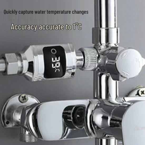 Luxury Anti-Scald Shower Head with Digital Thermometer for Safe Bathing