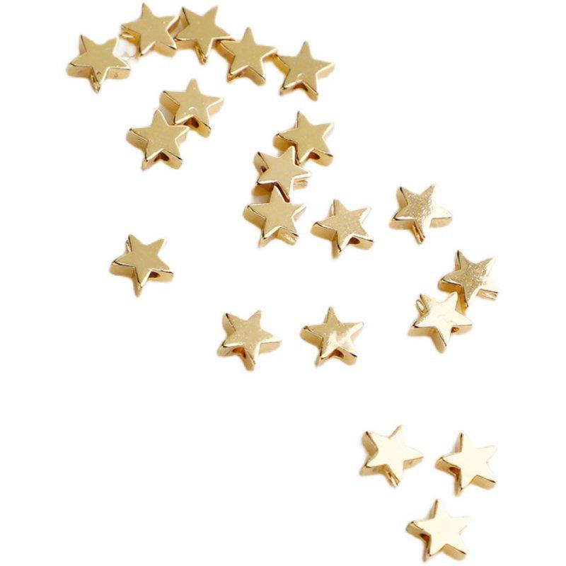Silver Pentagram Spacer Beads, Smooth 6mm Star Beads, Jewelry DIY Handmade Materials