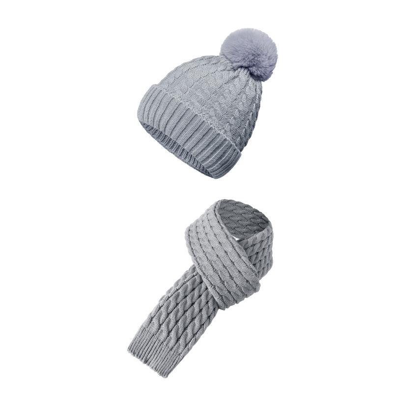 European Winter Knit Wool Hat, Scarf & Gloves Set
