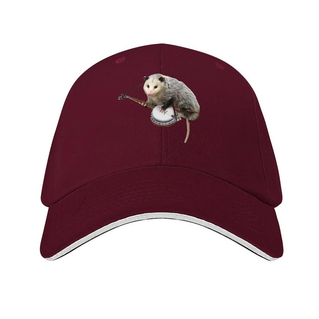 Opossum Playing Banjo ANIME UnisexGA CARTOON GIFT Baseball Cap party Hat hard hat luxury Women cap Luxury Unisex cap Boy Child Womens
