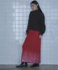 miette High Neck Distressed Fringe Knit REJR4038 Free Size Black Women's