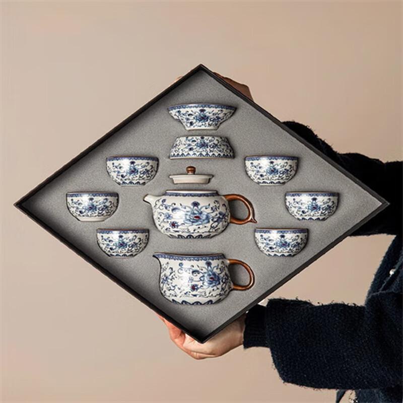 Lainuo Chinese Ru Kiln 8-Cup Tea Ceremony Set