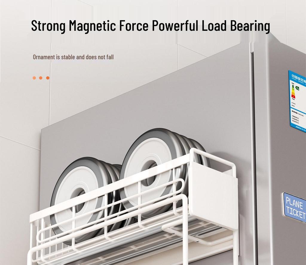 Magnetic Pull-Out Multi-Functional Spice Rack for Refrigerator Door